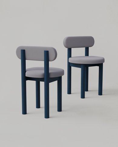 Upholstered Tide Chairs Pair