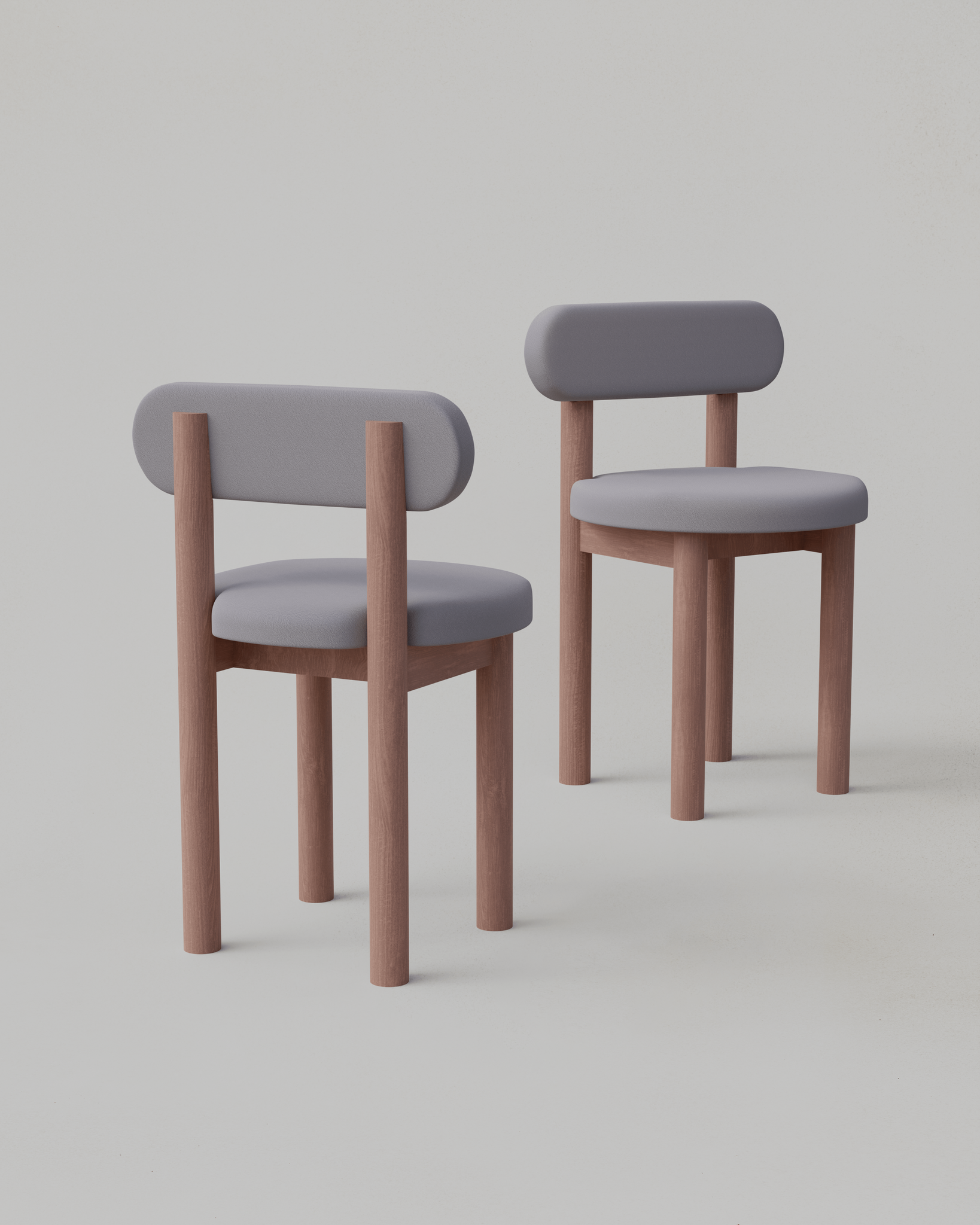 Upholstered Tide Chairs Pair