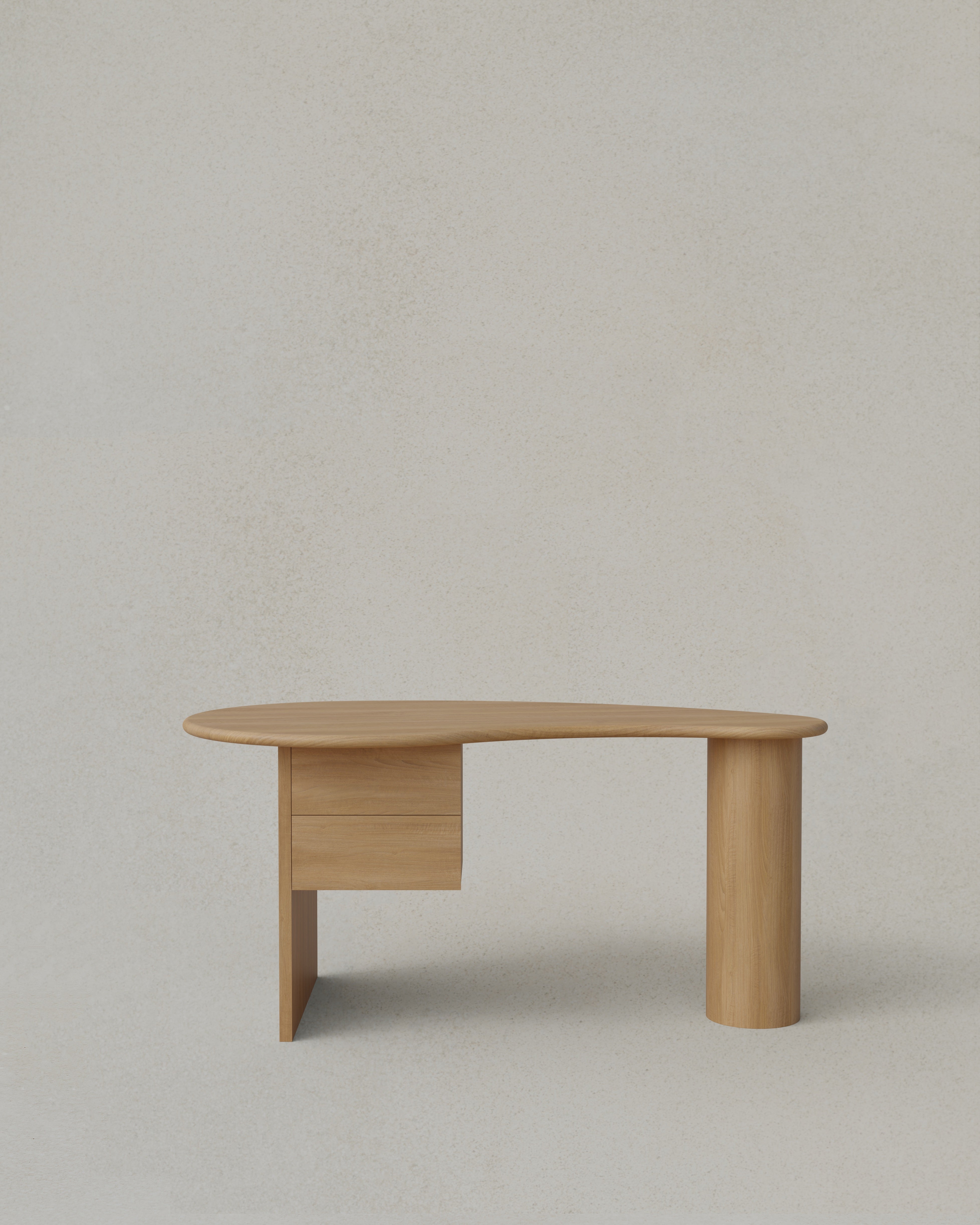 Medium Kidney Desk with Two Drawers