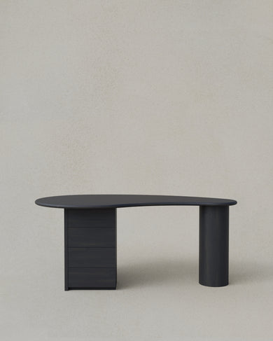 Kidney Desk with Pedestal Drawers