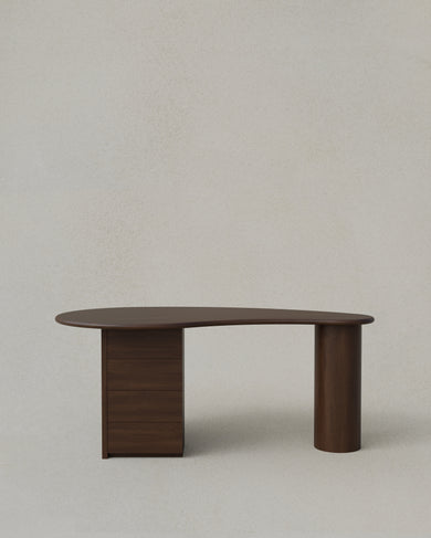 Kidney Desk with Pedestal Drawers