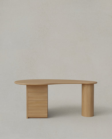 Kidney Desk with Pedestal Drawers