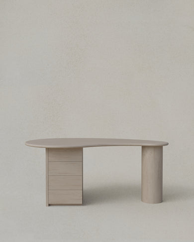 Kidney Desk with Pedestal Drawers