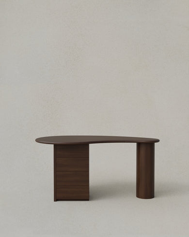 Kidney Desk with Pedestal Drawers