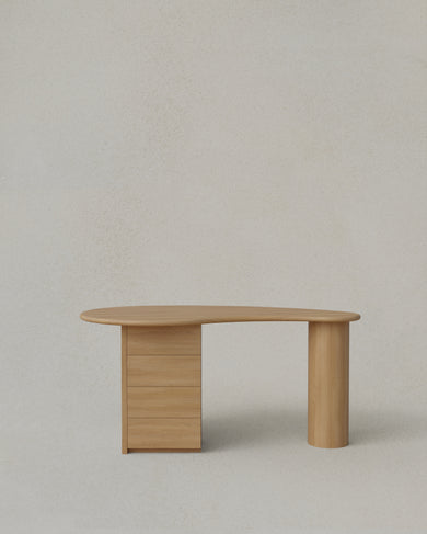 Kidney Desk with Pedestal Drawers