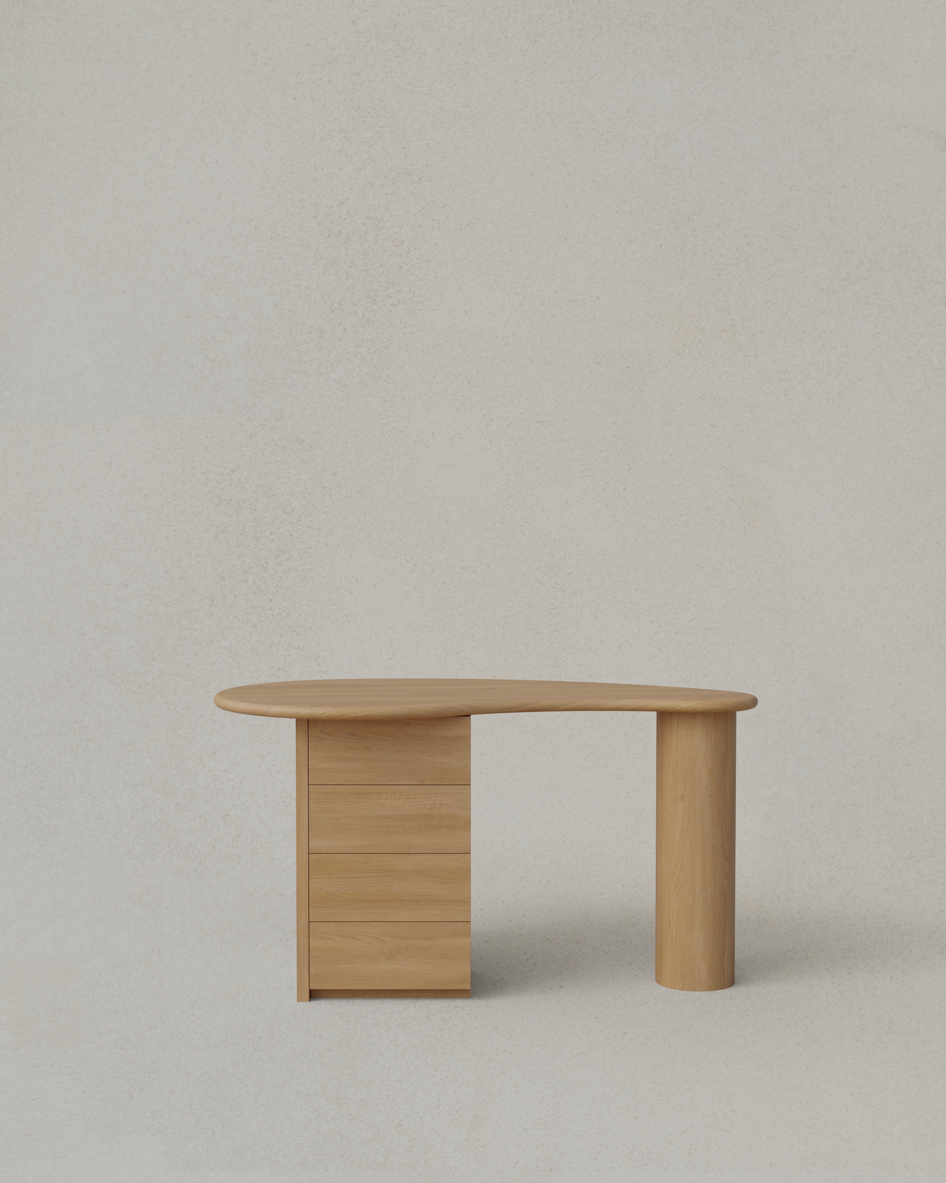 Small Kidney Desk with Pedestal Drawers