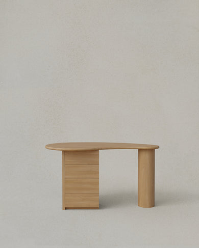 Kidney Desk with Pedestal Drawers