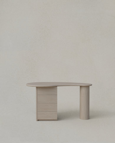 Kidney Desk with Pedestal Drawers