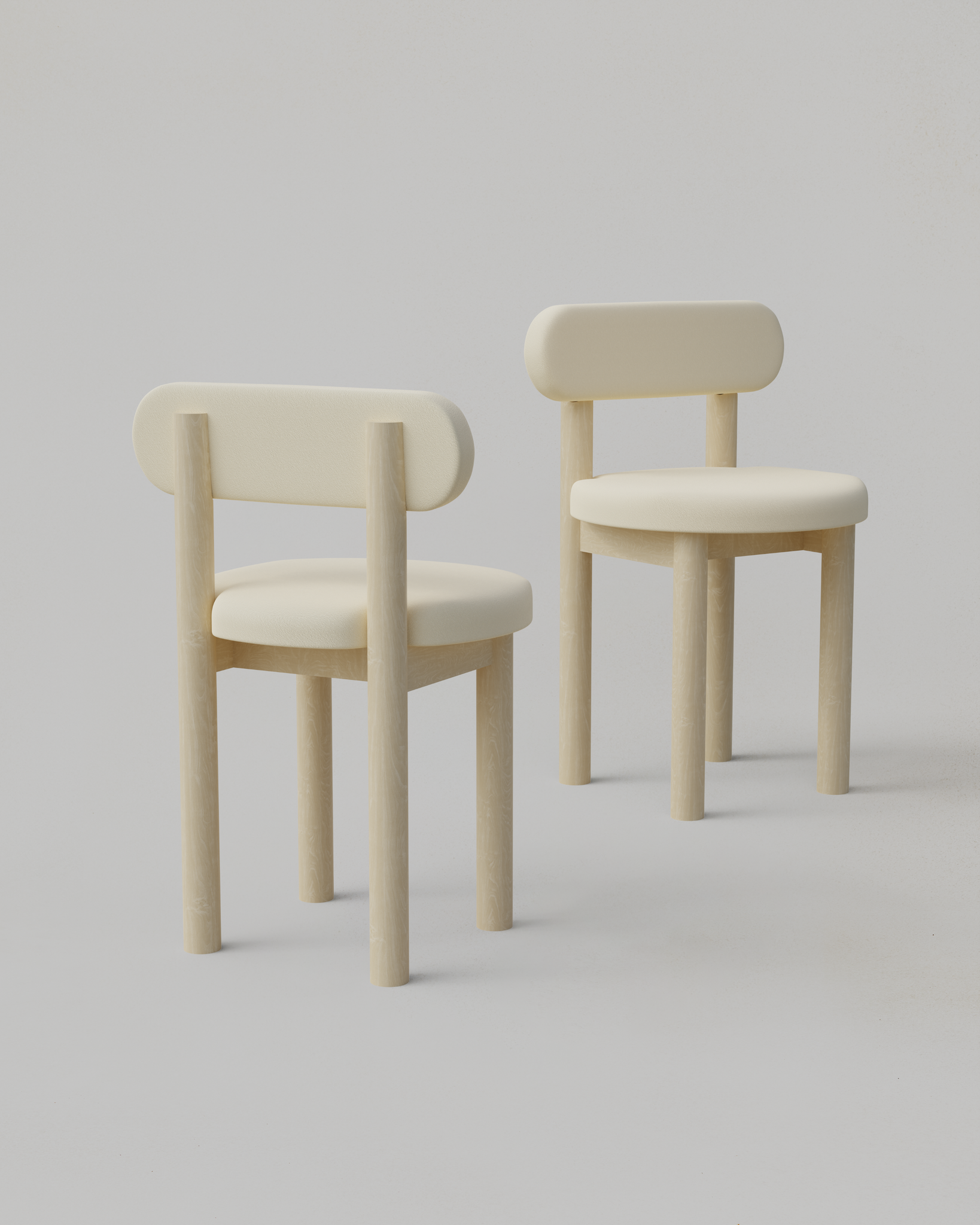 Upholstered Tide Chairs Pair