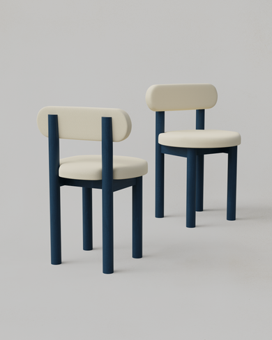 Upholstered Tide Chairs Pair